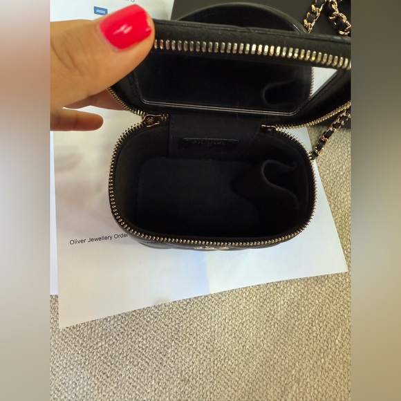 Authentic Chanel 2021 Lambskin Leather Mini Vanity Case, Box/Authenticity card - Picture 5 of 10